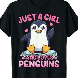 NWT “JUST A GIRL WHO LOVES PENGUINS” T-Shirt